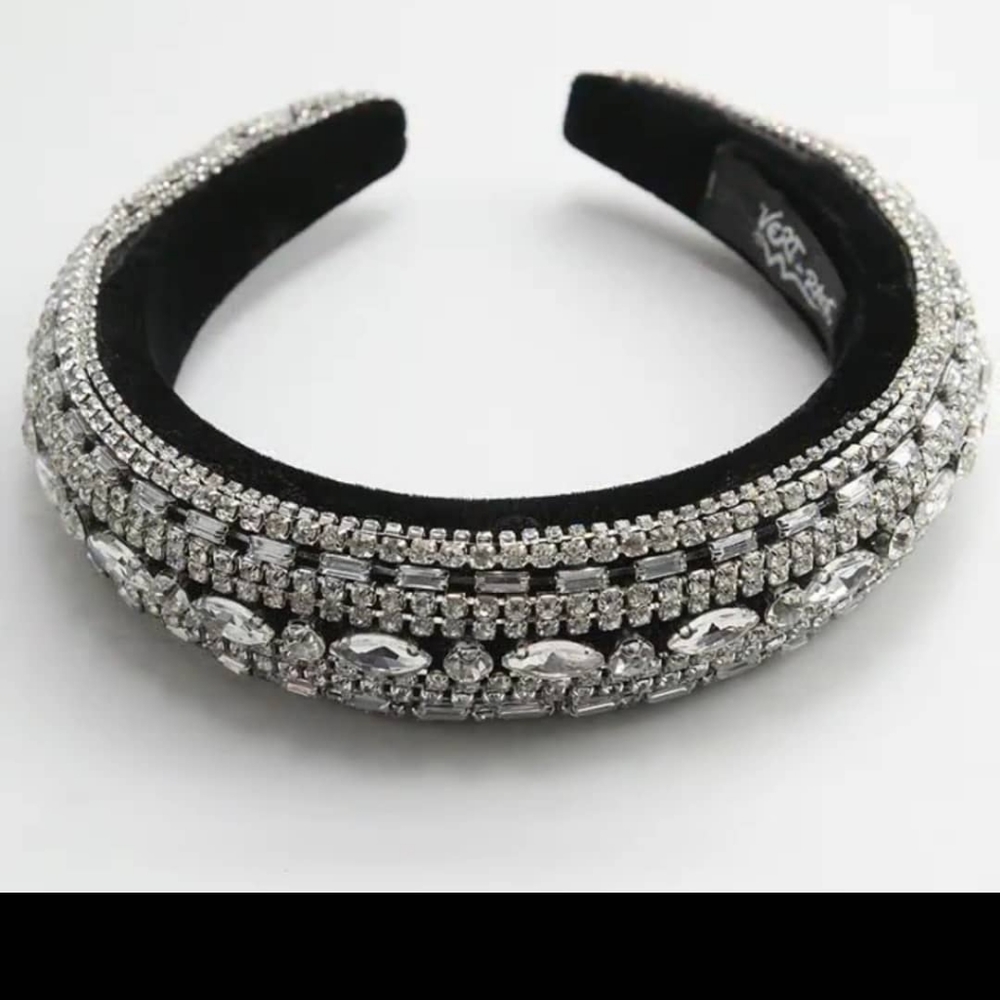 Padded Rhinestone Crystal headband,Baroque luxury